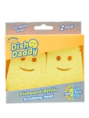 Scrub Daddy Dish Daddy Dish Wand Refill Heads 2 Pack Scratch Free Unscented